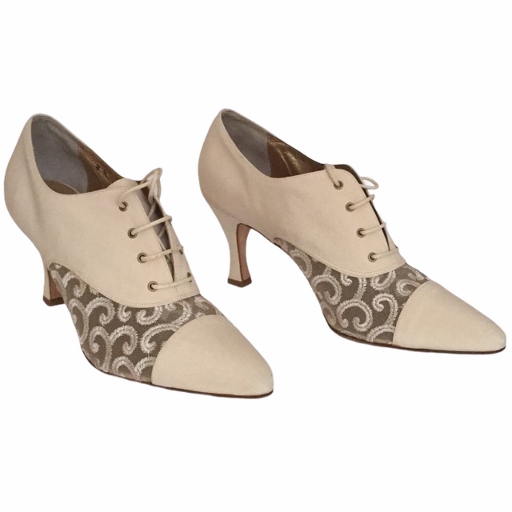 Vintage Larry Stuart lace mesh Italian bootie shoes